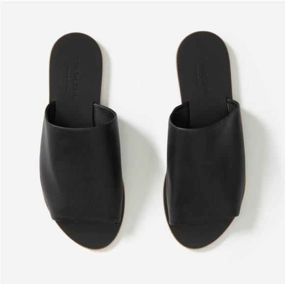 EVERLANE Leather Sandal Day slide Black 7.5 Shoes - Picture 3 of 7
